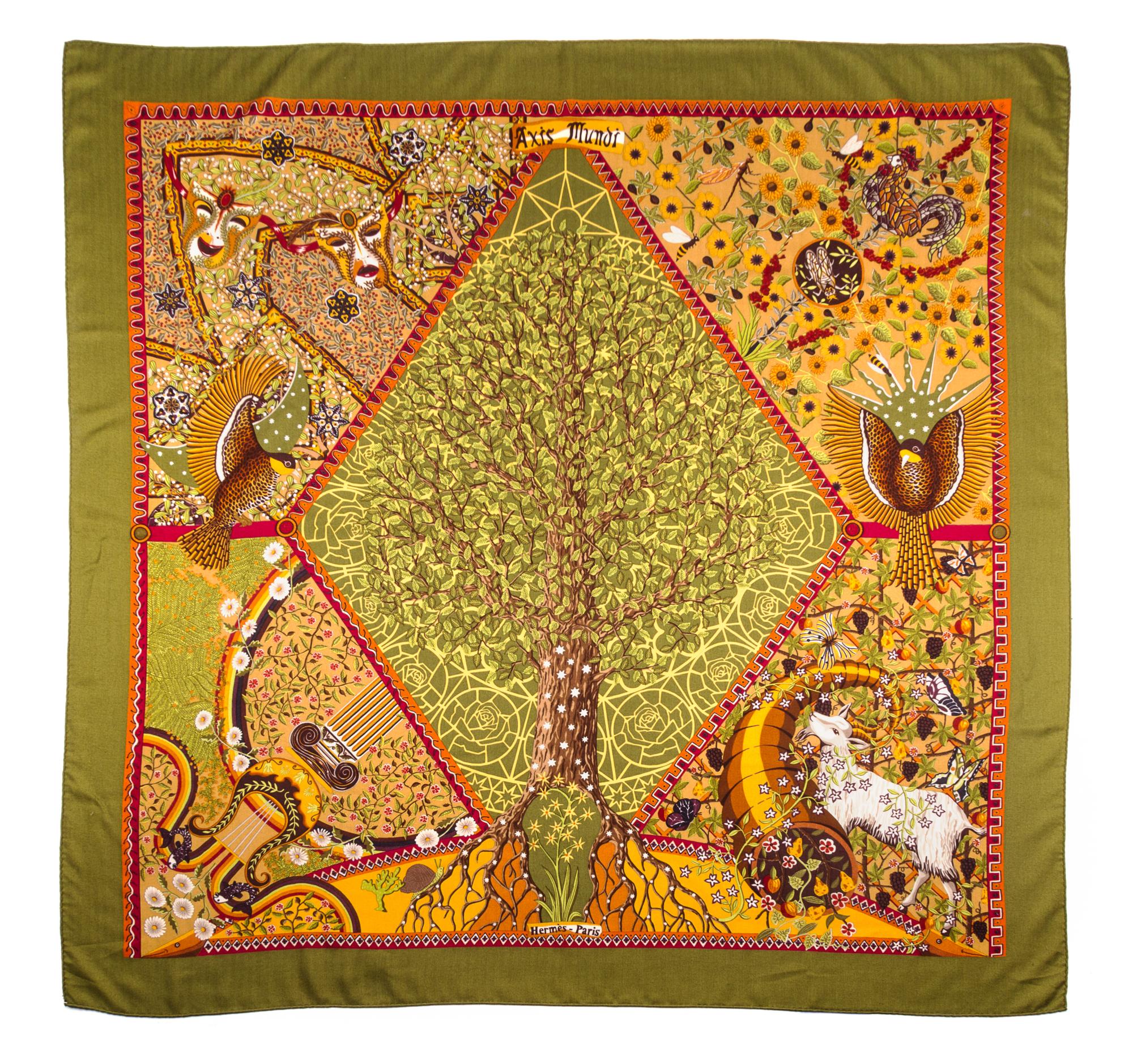 An Hermes Cashmere Scarf, 54" x 54".