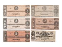 [CONFEDERATE - CURRENCY]. A large group of Confederate notes.