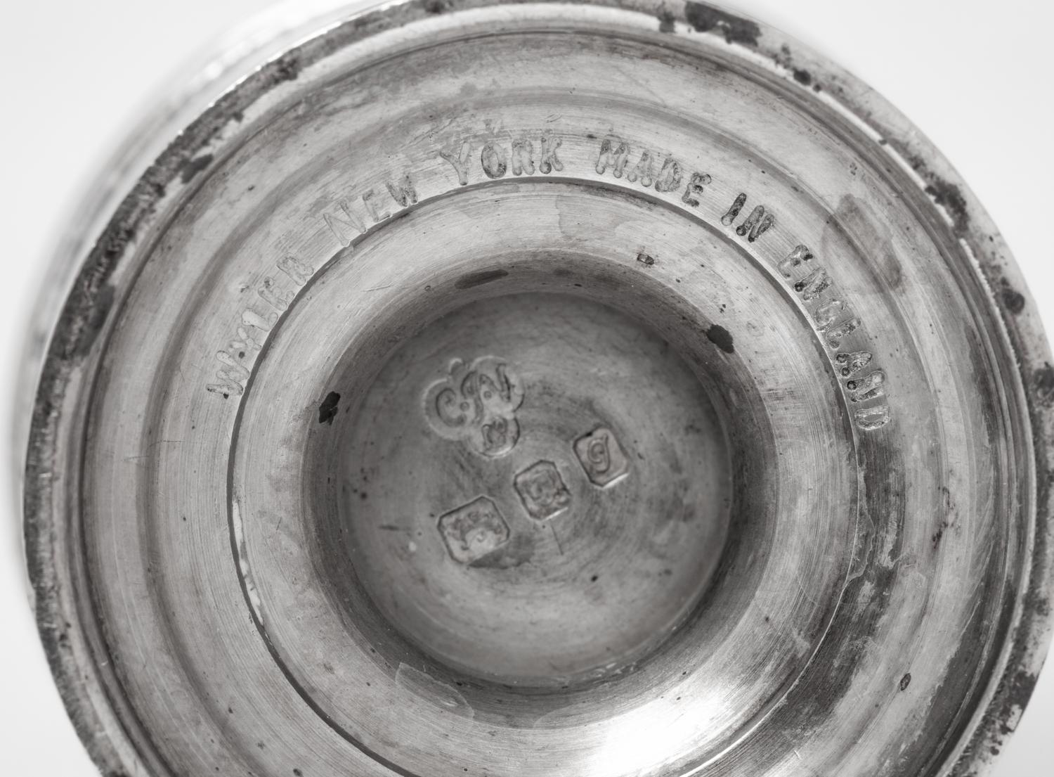 each of typical baluster form, comprising a pair marked for C.J. Vander Ltd., London, 1962 and another example marked 'Sterling' .