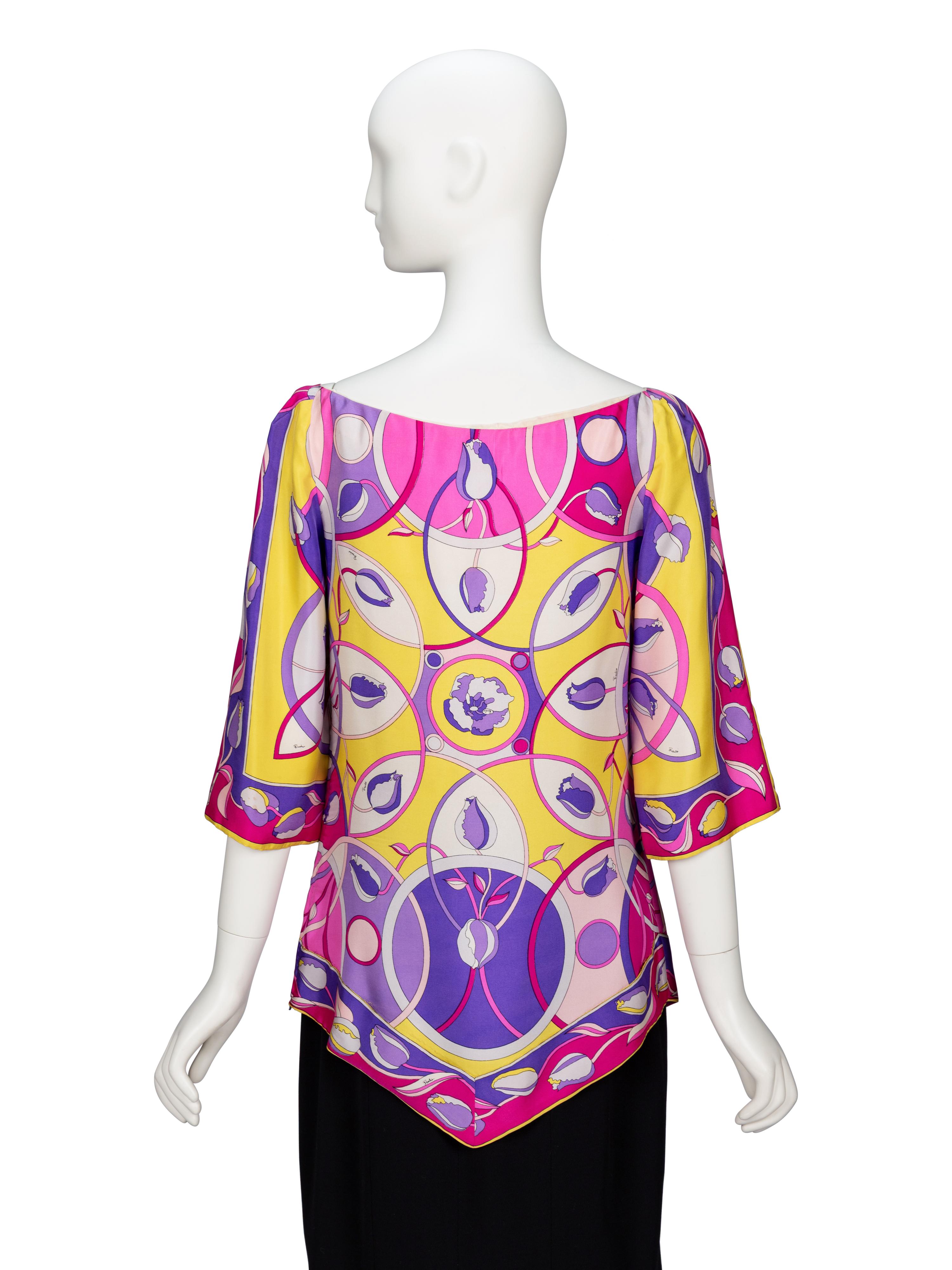 Emilio Pucci, Printed Silk Tunic Blouse
