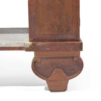 A Classical Figured Mahogany and White Marble Mixing Table