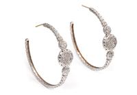 A Pair of Sterling Silver and Diamond 'Classic Chain' Hoop Earrings, John Hardy, 9.20 dwts.