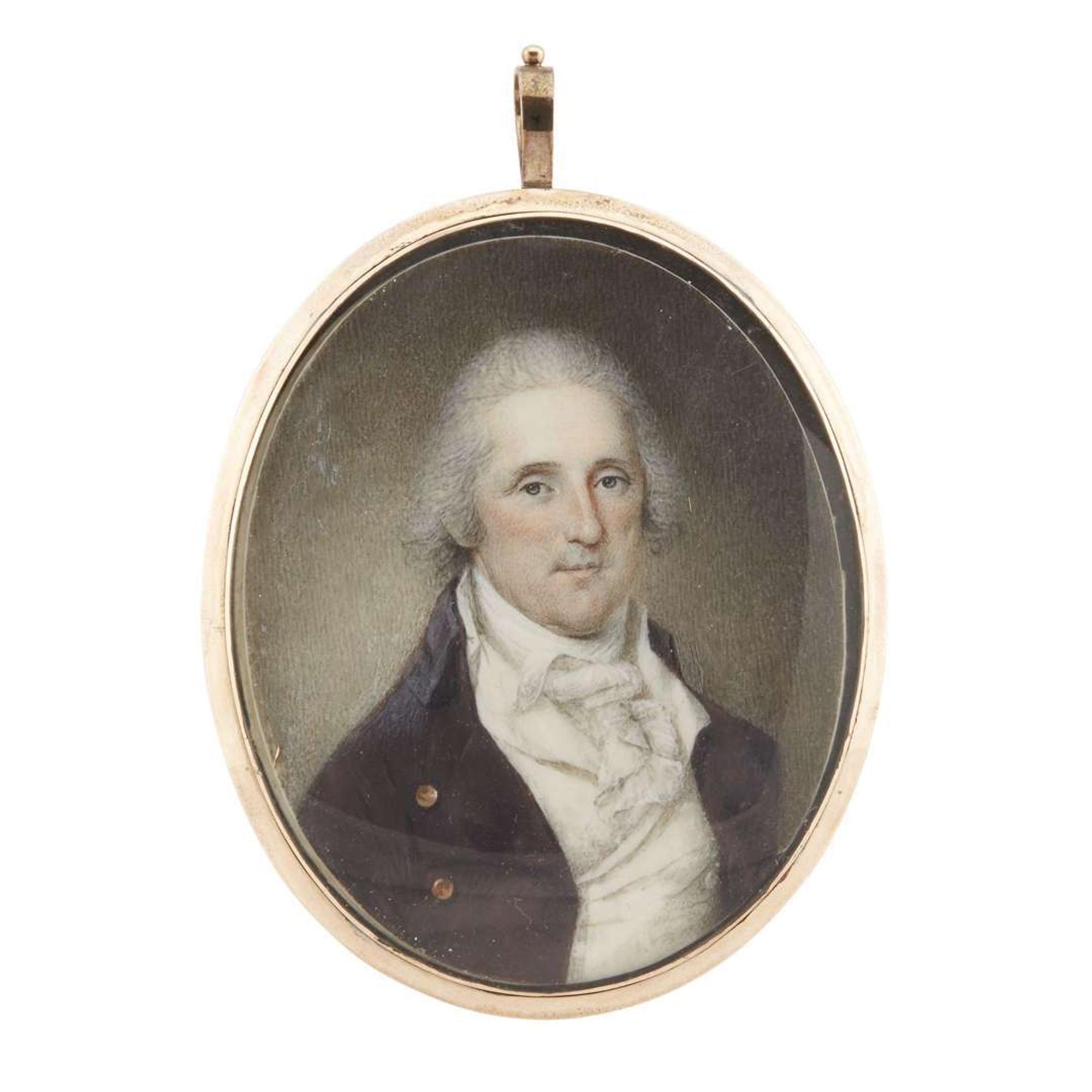 James Peale (1749-1831) Portrait miniature of a gentleman believed to be Sebastian Bauman, dated "1795"