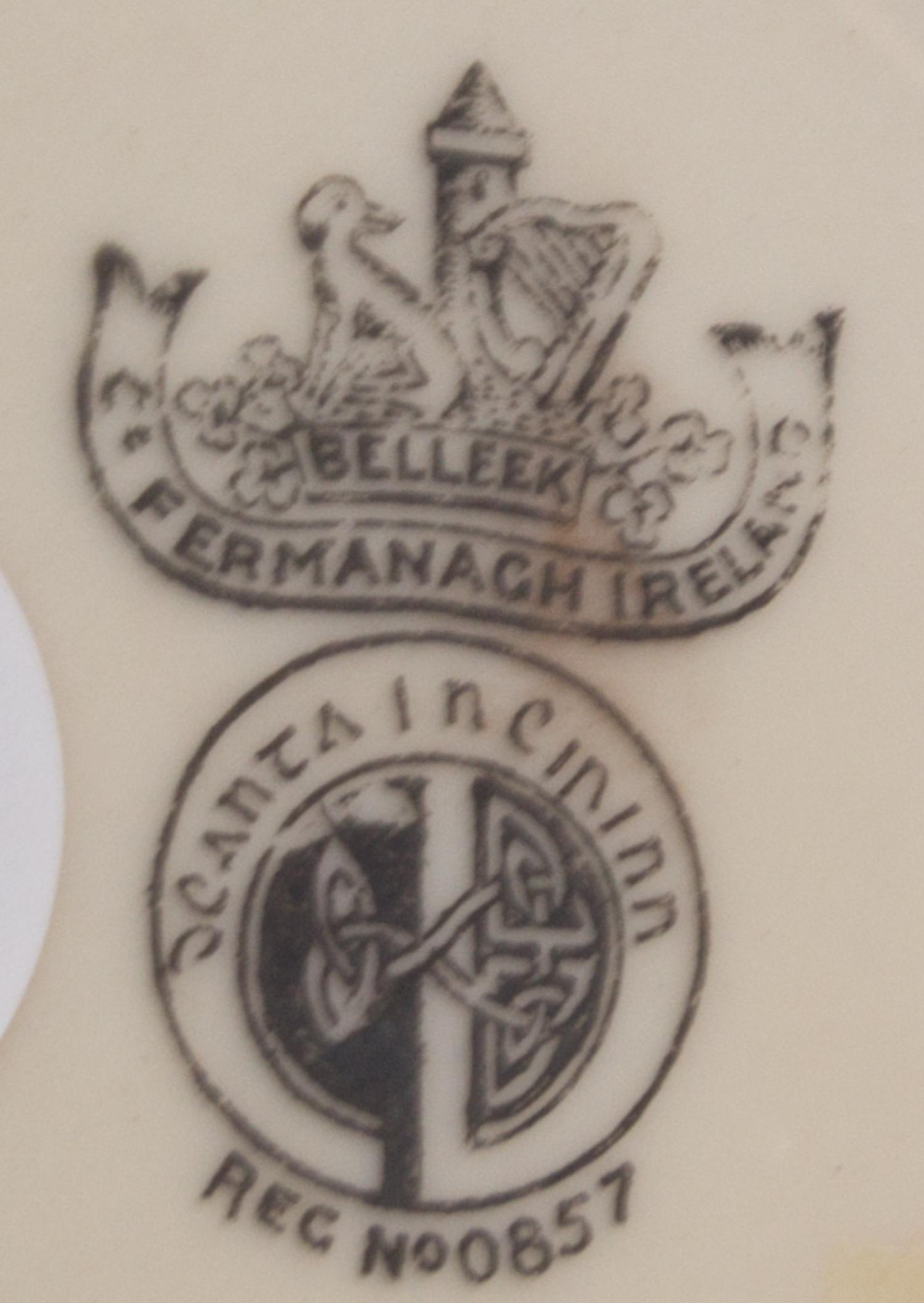 Eight Belleek Articles Height of tallest 11 inches. — FIRST BLACK MARK THROUGH THIRD BLACK MARK (1863-1946)