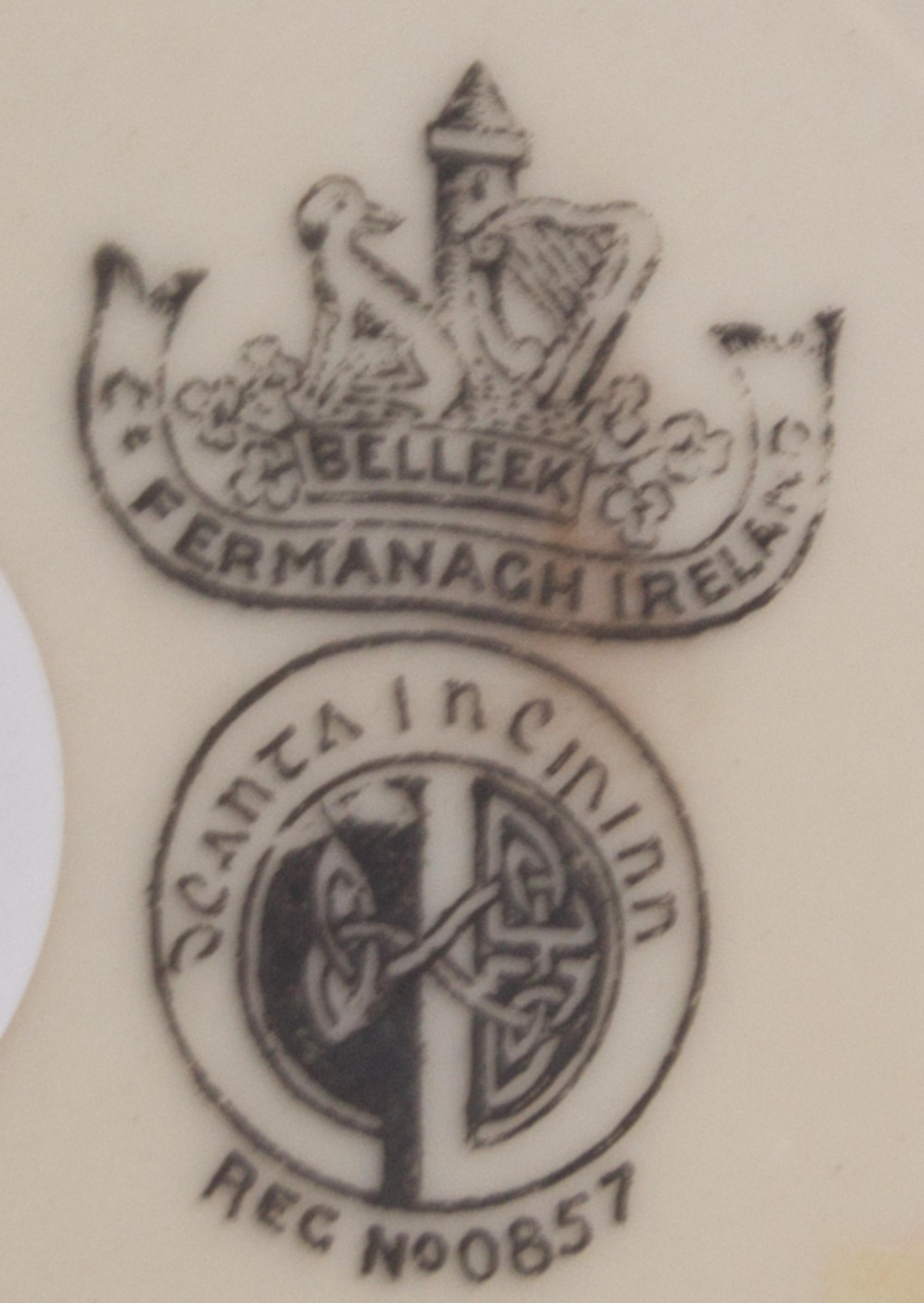 Eight Belleek Articles Height of tallest 11 inches. — FIRST BLACK MARK THROUGH THIRD BLACK MARK (1863-1946)