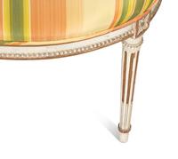 A Continental Painted and Parcel Gilt Fauteuil