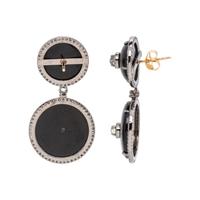 ENAMEL, MOONSTONE AND DIAMOND EARRINGS