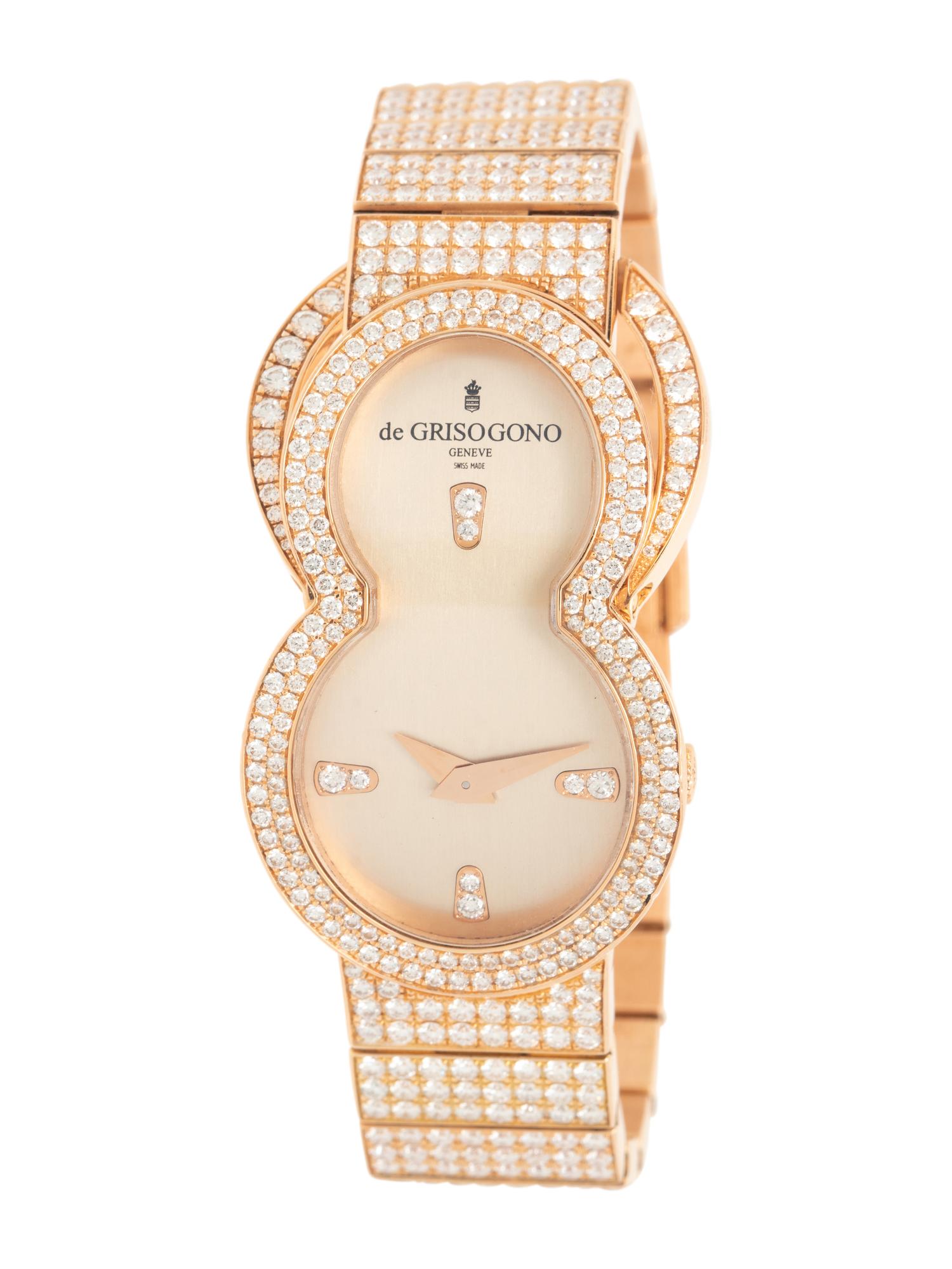 DE GRISOGONO, ROSE GOLD AND DIAMOND 'BE EIGHT' WATCH