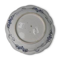 A Large Japanese Blue and White Molded Porcelain Deep Dish, Late 18th/19th Century