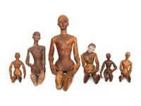 Six Victorian Carved Pine Articulated Artist's Models