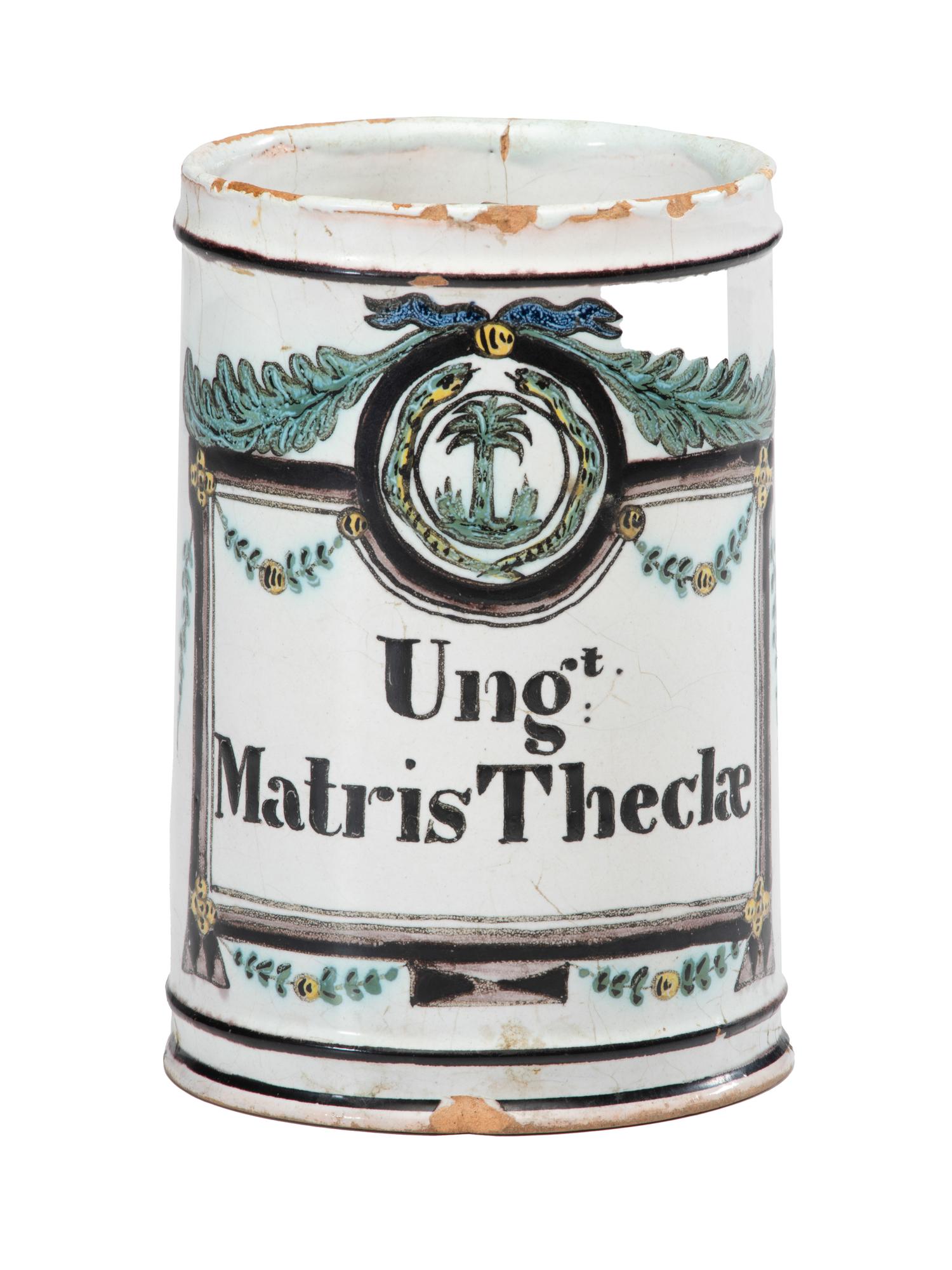 A Glazed Earthenware Apothecary Jar
