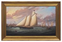 Schooner Yacht Off the Coast
