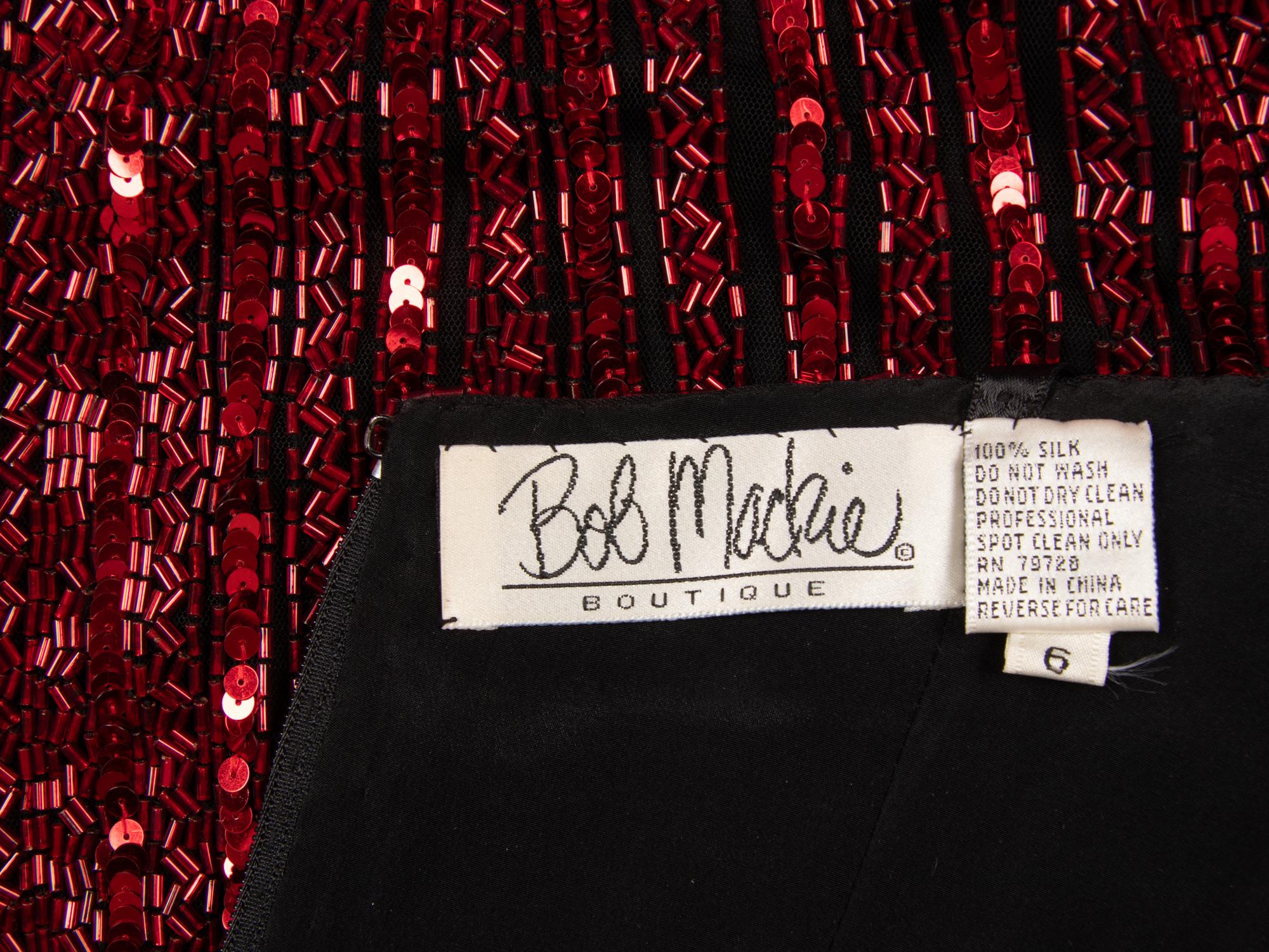 Bob Mackie, Red Sequined Strapless Gown