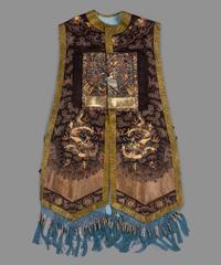 A Chinese Embroidered Silk Vest, Xiapei