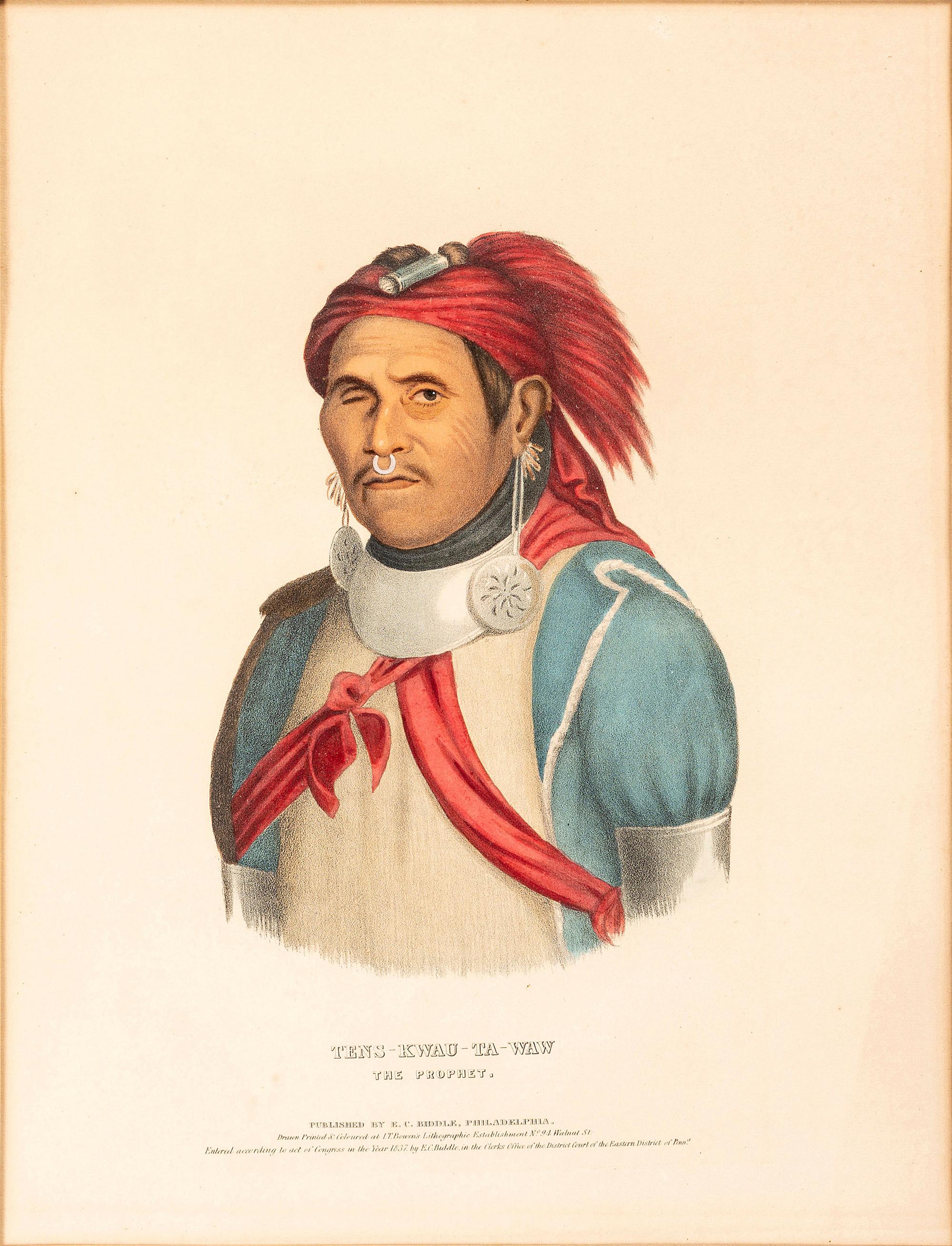 Three Hand-Colored Lithographs by McKenney and Hall