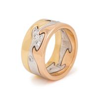 GEORG JENSEN, NINA KOPPEL, TRICOLOR GOLD AND DIAMOND 'FUSION' RING SET