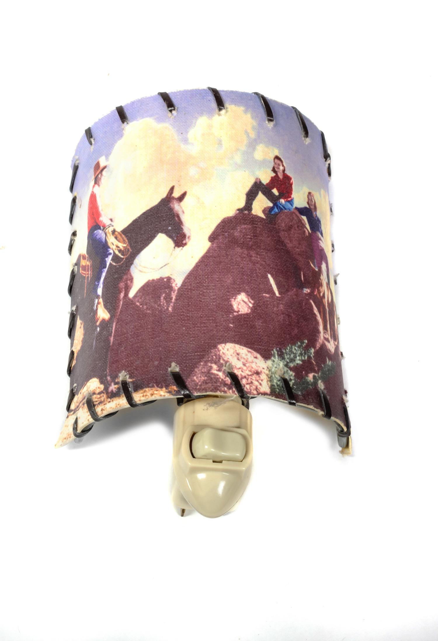 Western Style Cowboy Ceiling Light Fixture Height 14 1/2 x width 14 1/2 inches