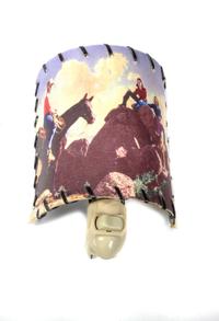 Western Style Cowboy Ceiling Light Fixture Height 14 1/2 x width 14 1/2 inches