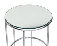 A Pair of Tubular Chrome and Mirror-Top Pedestals