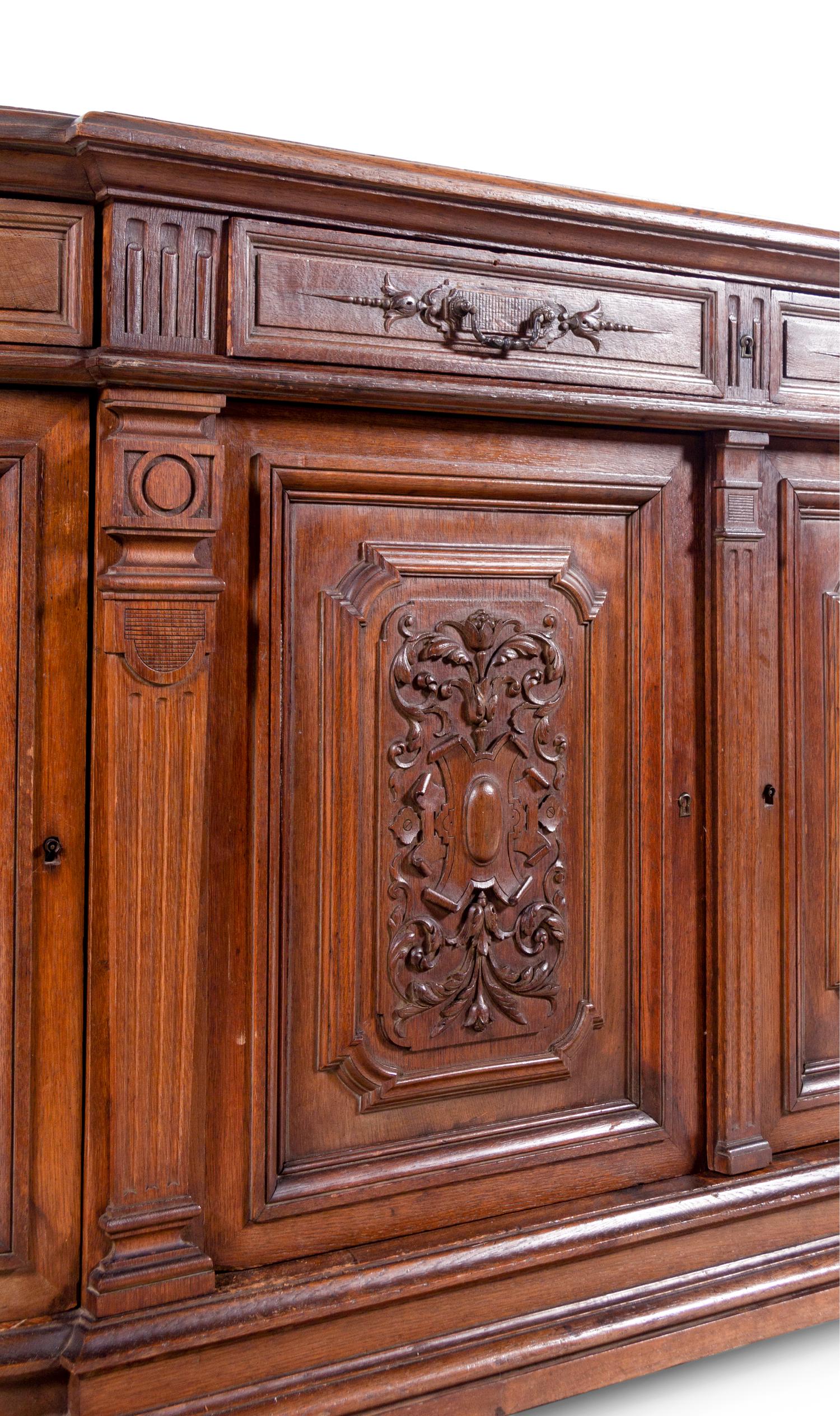 A Renaissance Revival Carved Oak Buffet