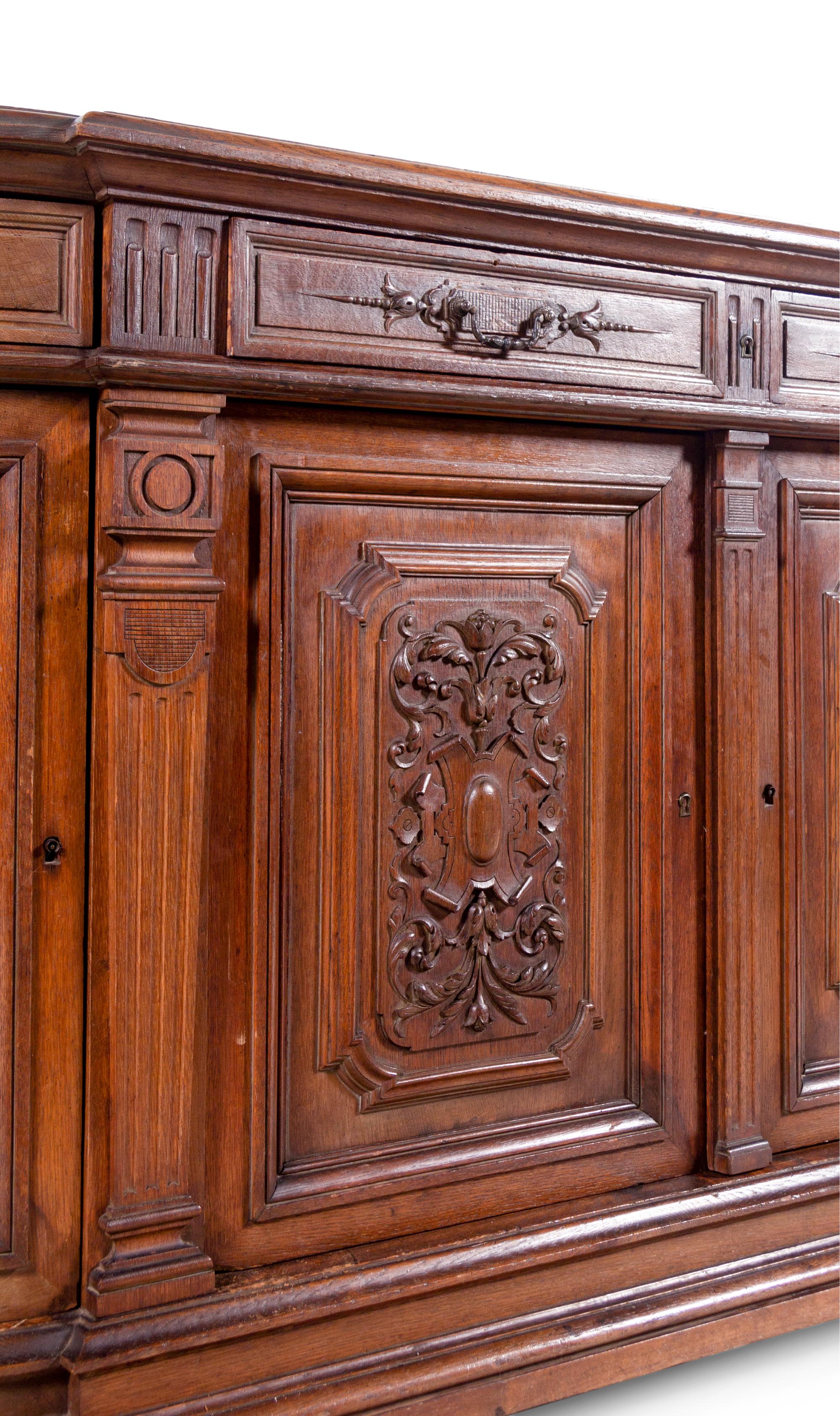 A Renaissance Revival Carved Oak Buffet
