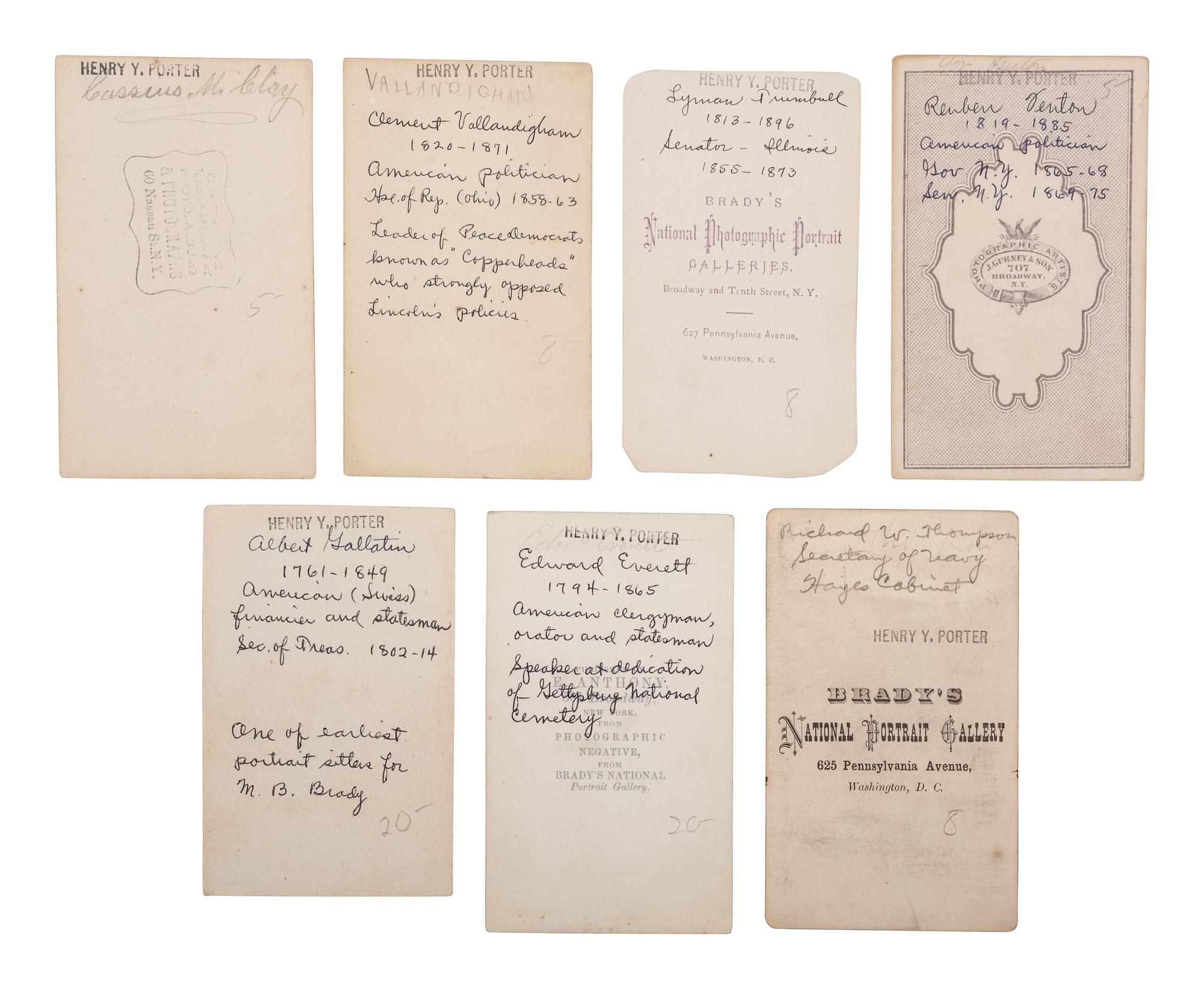 [CIVIL WAR]. 20 CDVs featuring antebellum & war-era politicians and statesmen, including: