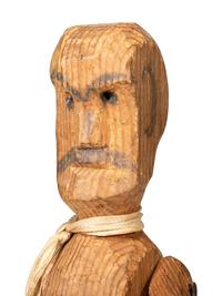Four Folk Art Carved Wood Articulated Figures
