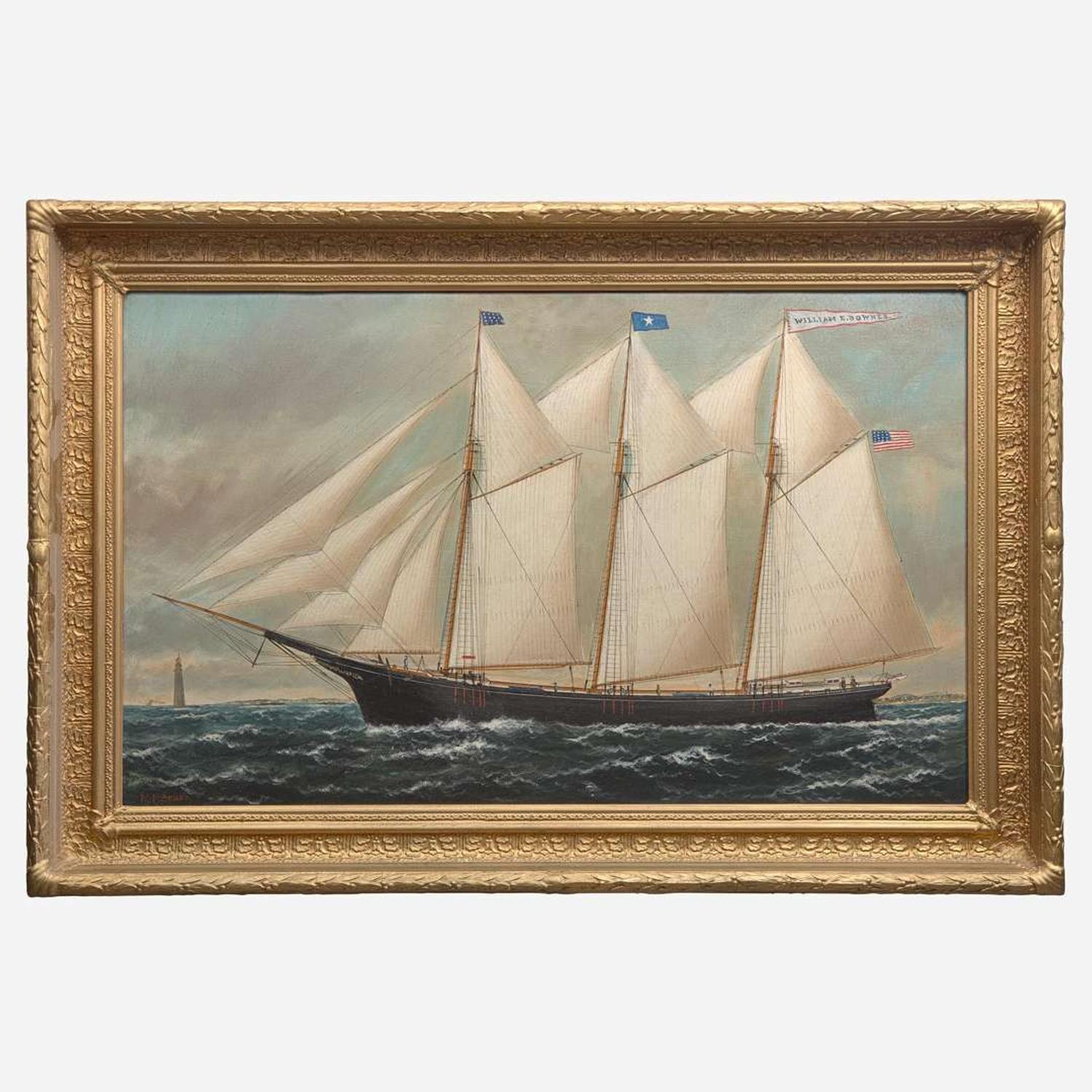 William Pierce Stubbs (American, 1842-1909) The Schooner William E. Downes