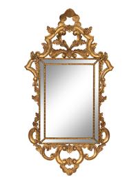 A Pair of Italian Baroque Style Giltwood Parclose Mirrors