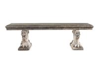 A Continental Carved Marble Bench