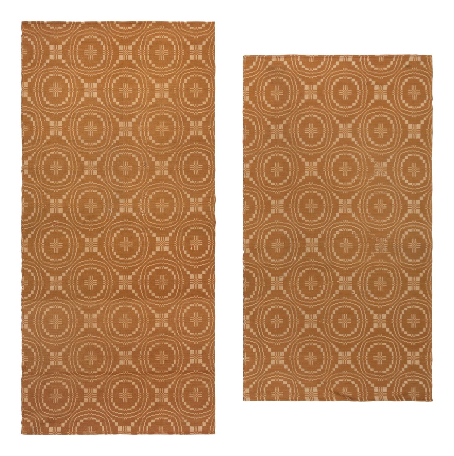 Four Cotton and Wool Jacquard Coverlets