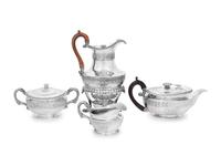 A George III/IV Silver Four-Piece Tea Service