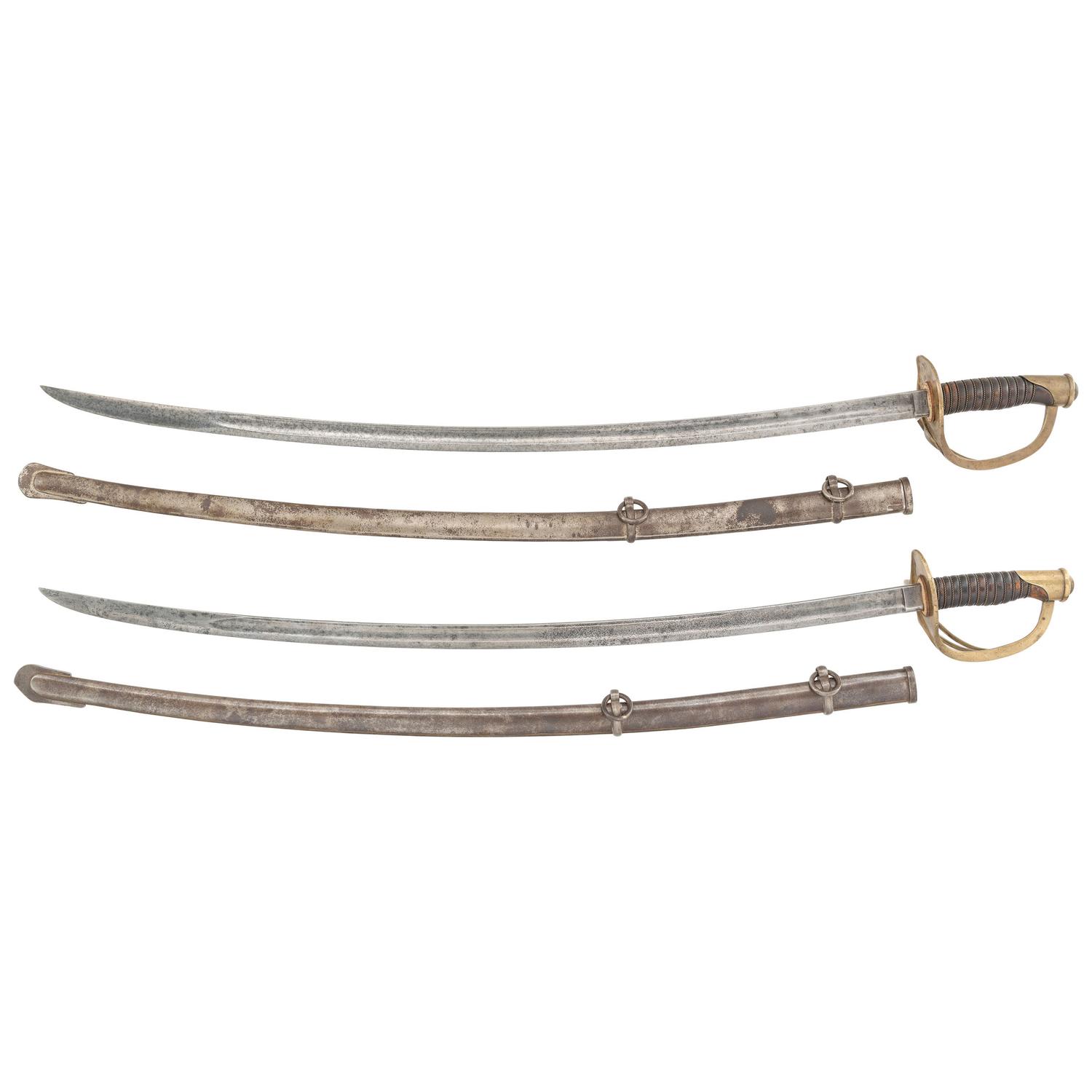 Two Pre-Civil War Production US Model 1860 Light Cavalry Sabers by Ames