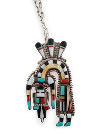 Zuni Mosaic Inlay Rainbow Guardian Pendant AND Rings