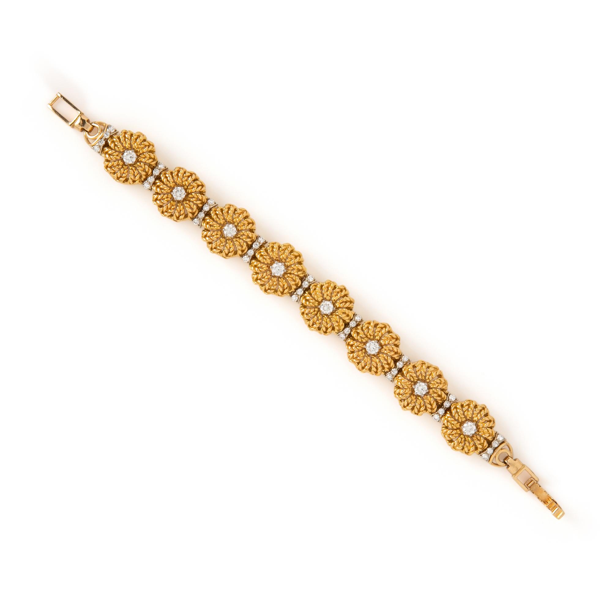 Jabel, Yellow Gold and Diamond Bracelet and Earrings