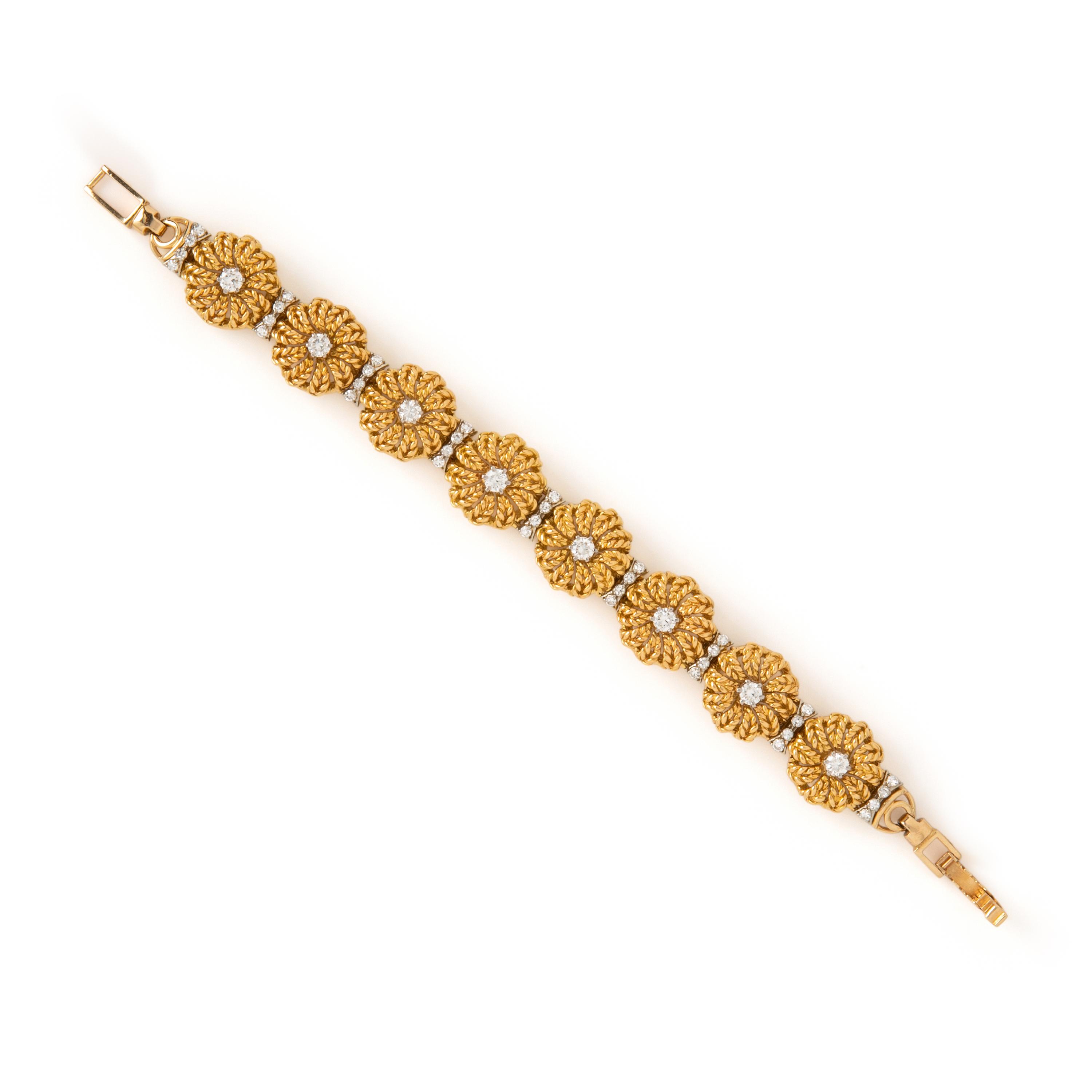 Jabel, Yellow Gold and Diamond Bracelet and Earrings