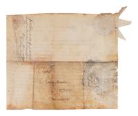FRANKLIN, Benjamin (1706-1790). Manuscript document signed ("B. Franklin"), as President of the Supreme Executive Council of Pennsylvania, Philadelphia, 9 May 1787, countersigned by James Trimble for John Armstrong, secretary.