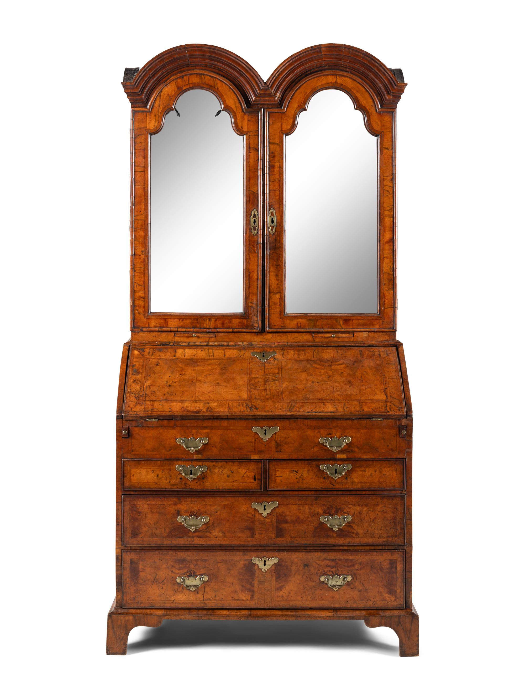 A George I Walnut Bureau Cabinet