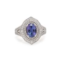 TANZANITE AND DIAMOND RING