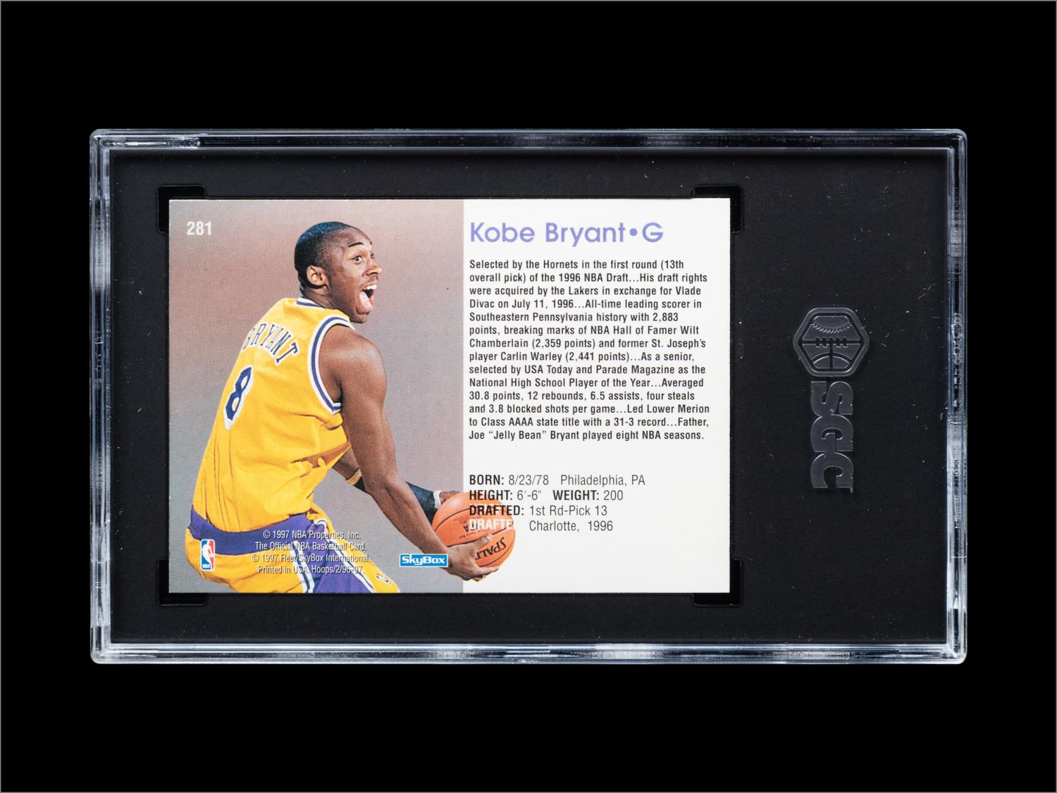 A Group of 1996-97 NBA Hoops Kobe Bryant Rookie Basketball Cards,