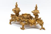 A Louis XV Style Gilt Bronze Inkstand