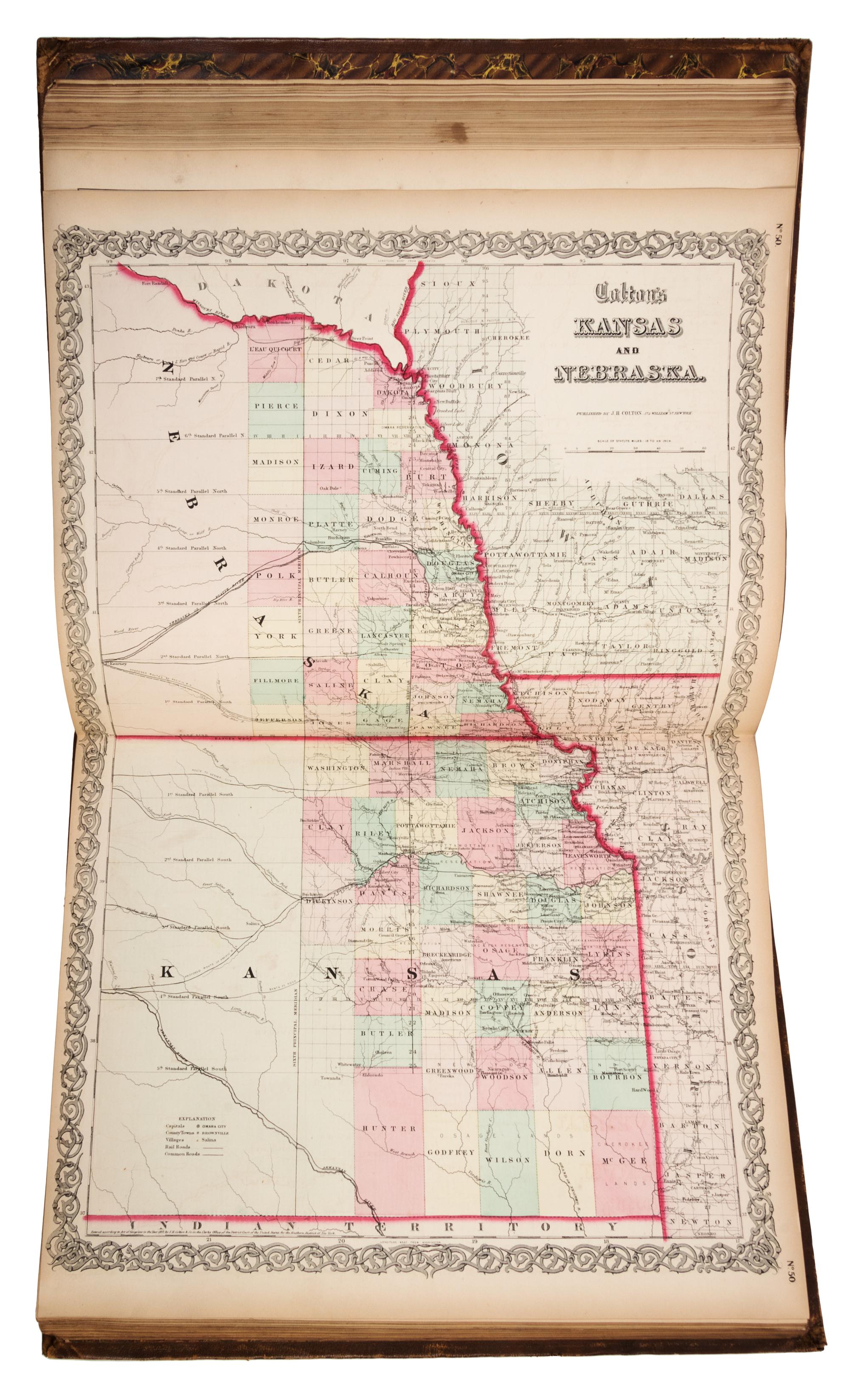 COLTON, Joseph Hutchins (1800-1893). Colton's General Atlas.. New York: J.H. Colton, 1861.