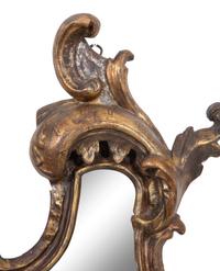 A Pair of Italian Giltwood Mirrored Single-Light Sconces