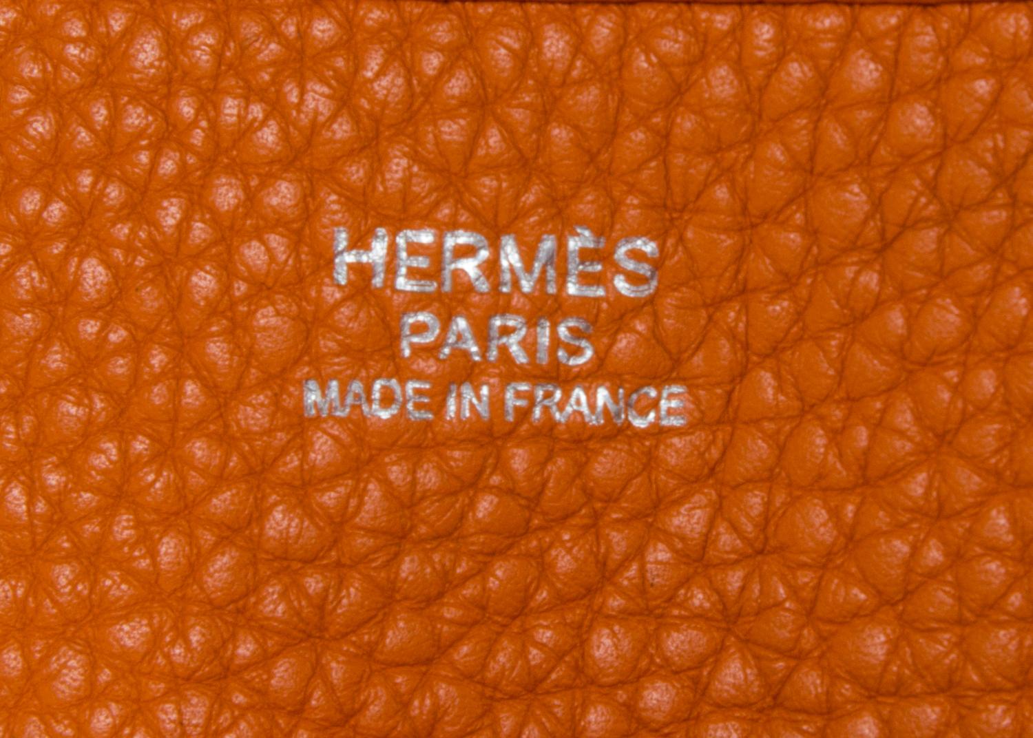 An Hermes Orange Evelyne III PM Handbag, 11.25" x 12" x 2.5".