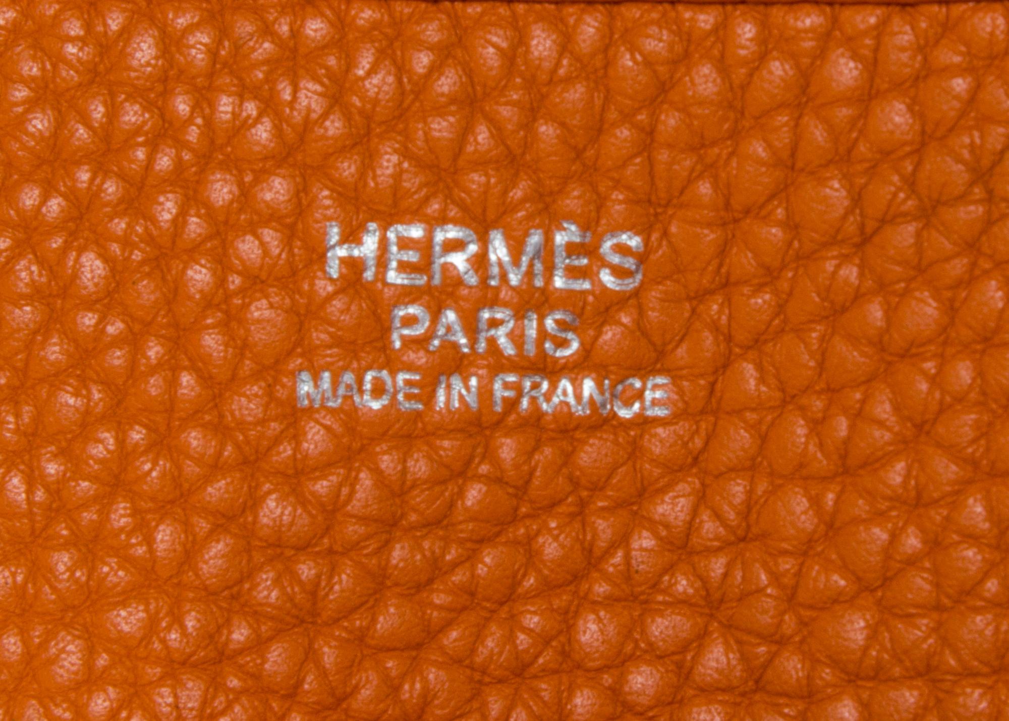 An Hermes Orange Evelyne III PM Handbag, 11.25" x 12" x 2.5".