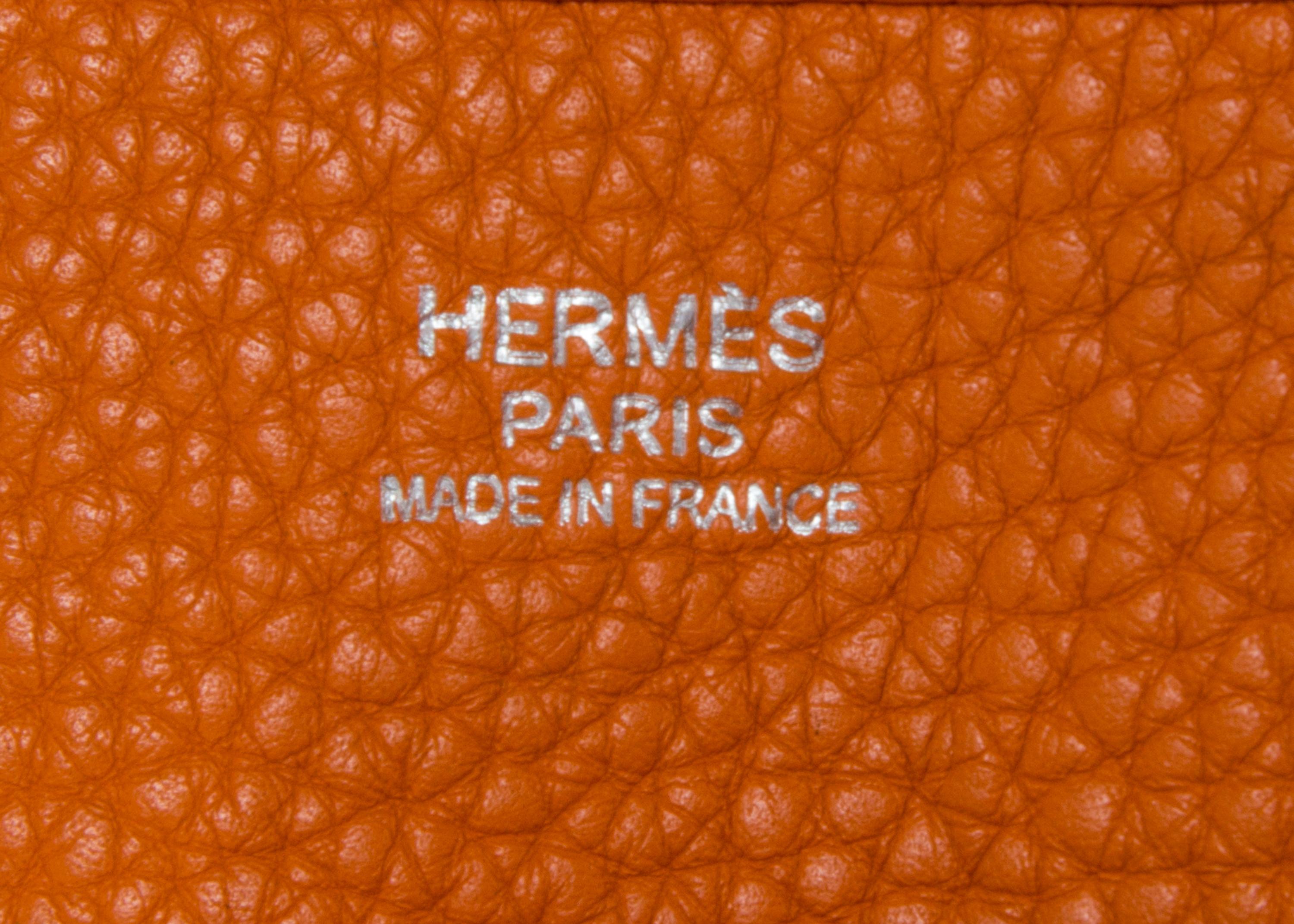 An Hermes Orange Evelyne III PM Handbag, 11.25" x 12" x 2.5".