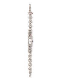 A Platinum and Diamond Wristwatch, Moviga,