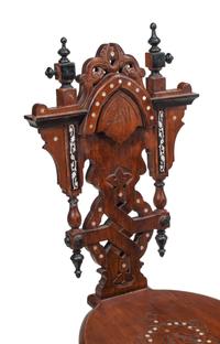 A Set of Four Levantine Marquetry Side Chairs