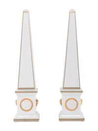 A Pair of Rosenthal For Versace Ceramic Obelisks