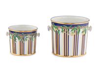 A Versace Wild Flora Porcelain Champagne Bucket and Ice Bucket